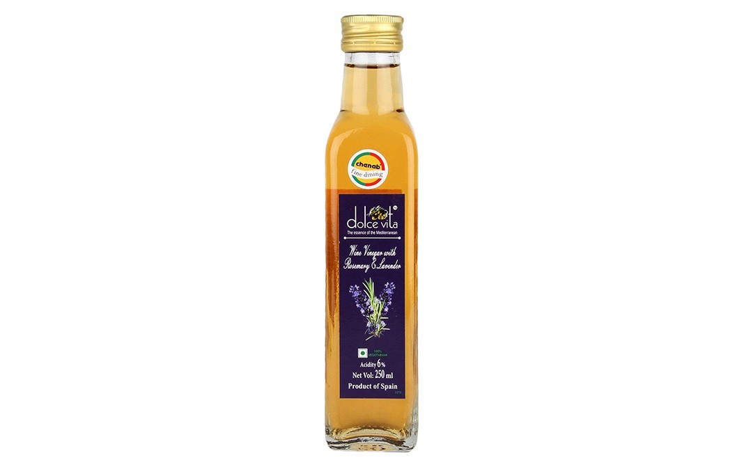 Dolce Vita Wine Vinegar With Rosemary & Lavender   Glass Bottle  250 millilitre